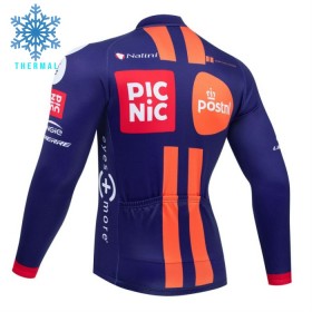 Wielershirt 2025 Picnic Postnl Navy Lange Mouw Winter Thermal Fleece